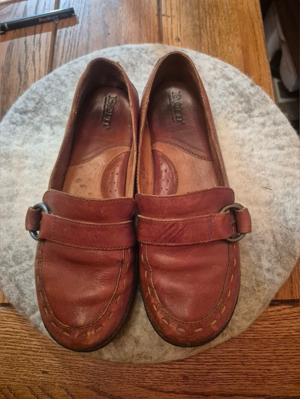 Born Leather Slip-On Loafers